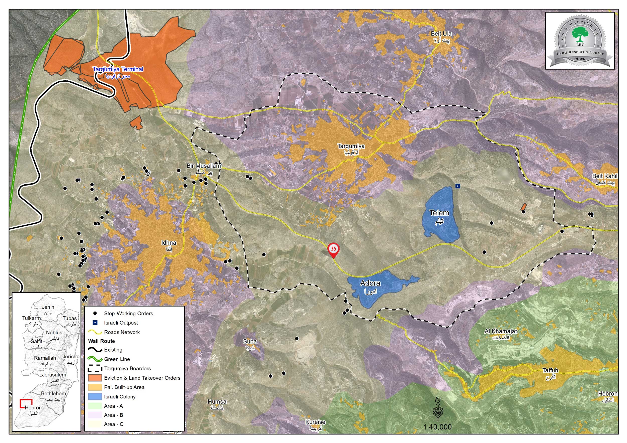 Colonial Plan to Expand the "Telem" Settlement on 144 Dunams of Land in the Town of Tarqumiyah/ West of Hebron | LRC
