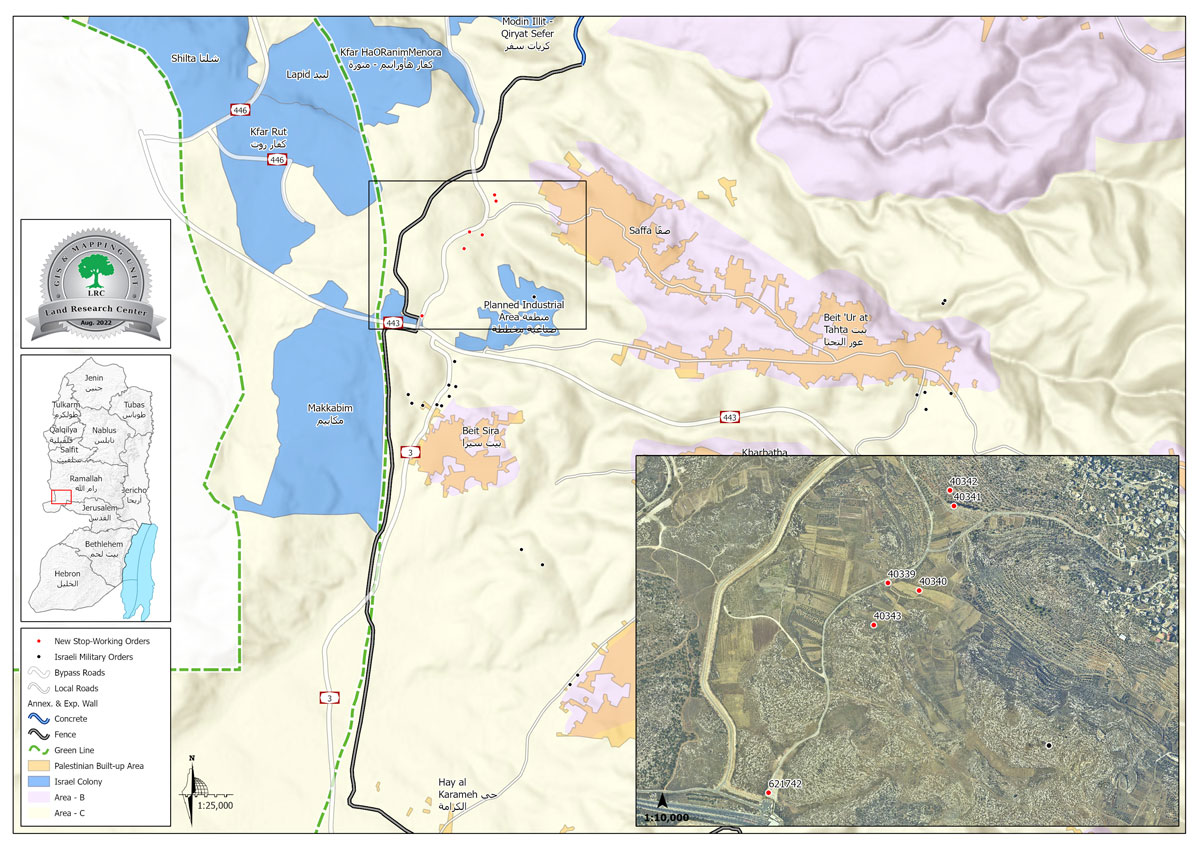 Halt of Work and Demolition Orders for Structures in Saffa Village / Ramallah Governorate | LRC